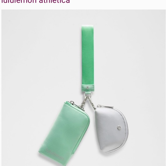 Lululemon Dual Pouch Wristlet in Citrine and Gray- NEW 🔥 - Picture 1 of 4